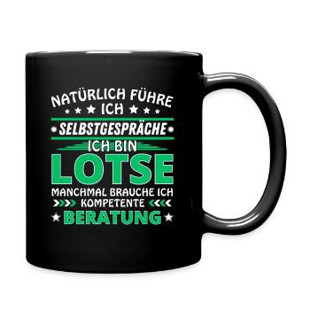 Ich führe Selbstgespräche - Lotse Edition - Tasse einfarbig - Schwarz - Rechts