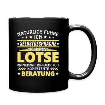 Ich führe Selbstgespräche - Lotse Edition - Tasse einfarbig - Schwarz - Rechts