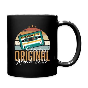 März 1935 - Geburtstagsgeschenk - Tasse einfarbig - Schwarz - Rechts