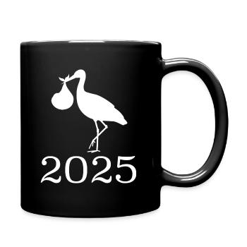 Stork Brings the Baby, Baby Is Coming Soon, Mom 2025 - Full Colour Mug - black - Right