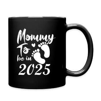 Mother 2025 loading, I will be a mother in 2025 - Full Colour Mug - black - Right