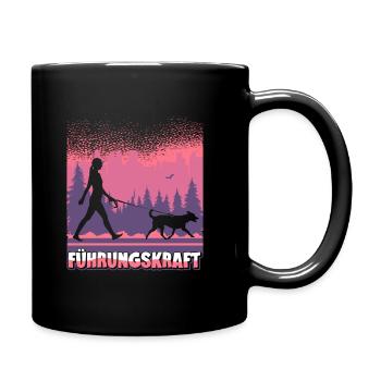 Führungskraft Hund Hundehalterin Geschenkidee Witz - Tasse einfarbig - Schwarz - Rechts