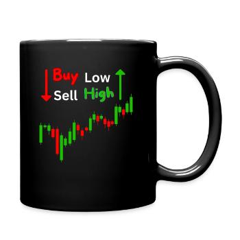 Buy Low Sell High Trading Aktien ETF CFD Daytrader - Tasse einfarbig - Schwarz - Rechts