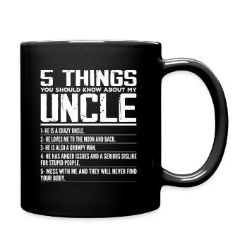 5 Things You Should Know About My Uncle Fun Uncle - Full Colour Mug - black - Right