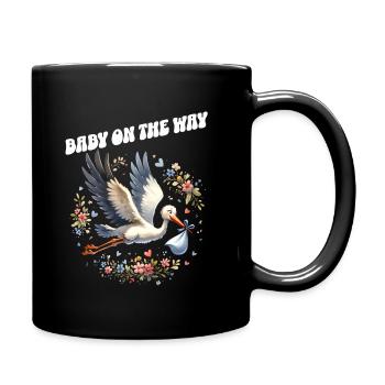 La future mère Stork apporte la belle nouvelle - Mug uni - noir - Droite