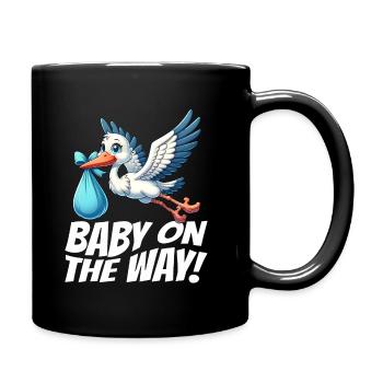 La future mère Stork apporte la belle nouvelle - Mug uni - noir - Droite