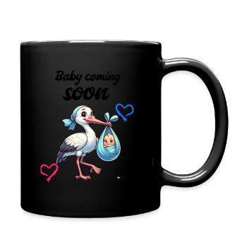La future mère Stork apporte la belle nouvelle - Mug uni - noir - Droite