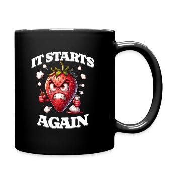 Period Menstruation Strawberry Week It Begins - Full Colour Mug - black - Right