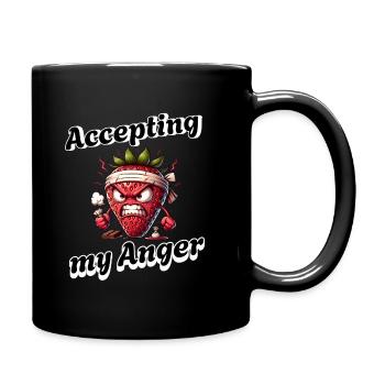 Periode Menstruation Erdbeerwoche Akzeptiere - Tasse einfarbig - Schwarz - Rechts