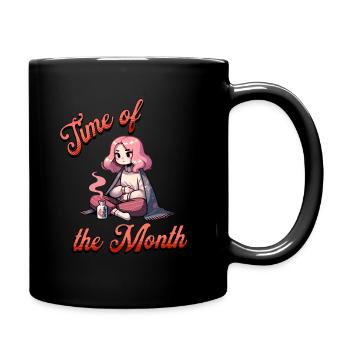 Time of Month Menstruation Illustration - Full Colour Mug - black - Right