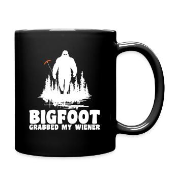 Bigfoot Grabbed My Wiener, Funny - Full Colour Mug - black - Right