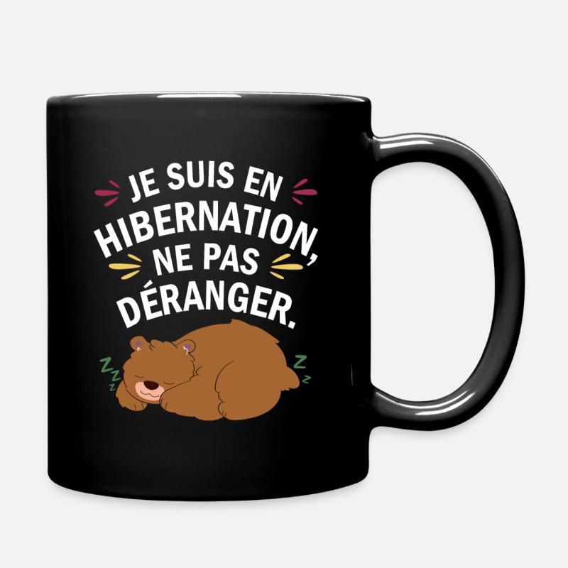 Cadeau humour dormir dormeur dormeuse ours - Mug uni - noir