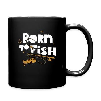 Angeln Lustiger Spruch Angler Fische Geschenk - Tasse einfarbig - Schwarz - Rechts