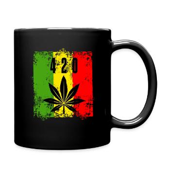 Cannabis 420 T-Shirt Unisexe Feuille de Chanvre Marijuana - Mug uni - noir - Droite