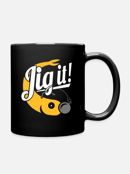 LetzterWurf Anglershirt Jig it! - Angeln, Angler - Tasse einfarbig - Schwarz