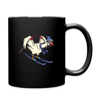 Goose Ski Holiday T-Shirt Gift Funny Skiing Driving - Full Colour Mug - black - Right