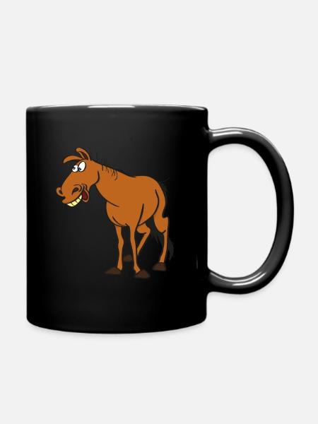 Funny horse - Full Colour Mug - black