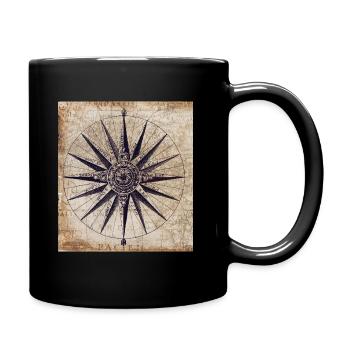 Kompass - Tasse einfarbig - Schwarz - Rechts