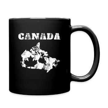 Kanada Ahorn Ahornblatt Fahne Flagge - Tasse einfarbig - Schwarz - Rechts