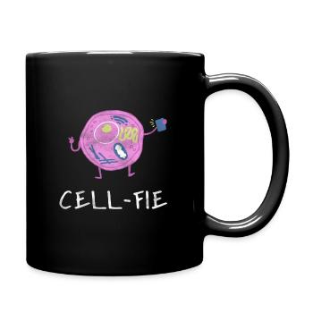 Cell-Fie Funny Biology Biologist Laboratory Gift - Full Colour Mug - black - Right