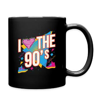 I Love 90s 90s Motto Party Outfit Gift - Full Colour Mug - black - Right