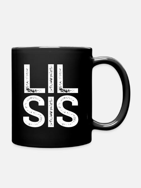 Little Sis Sister Kleine große Schwester Geschenk - Tasse einfarbig - Schwarz