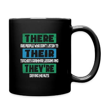 Lehrer Unterricht Deutsch Deutschlehrer Geschenk - Tasse einfarbig - Schwarz - Rechts