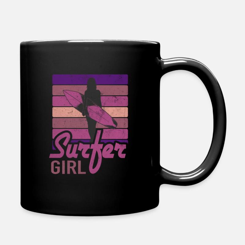 Surfer Girl Surf Club Surf Waves - Mug uni - noir