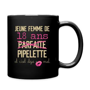 Anniversaire 18 ans - Mug uni - noir - Droite