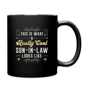 Schwiegersohn Bester Familie Sohn Geschenkidee - Tasse einfarbig - Schwarz - Rechts