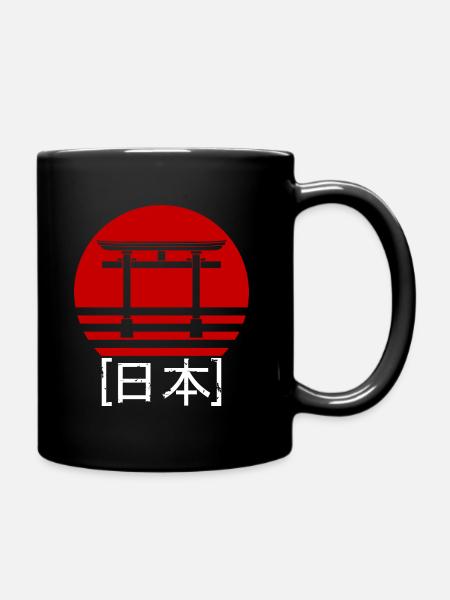 Japon soleil lettrage Nihon Torii - 日本 - Mug uni - noir