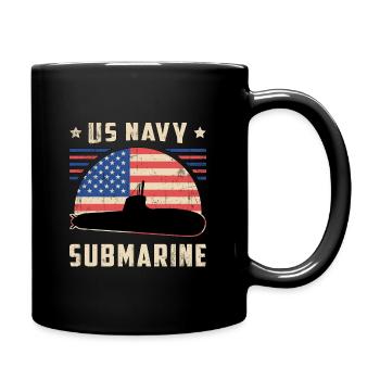 U Boot Boot US U-Boot Navy Marine Wasser Geschenk - Tasse einfarbig - Schwarz - Rechts