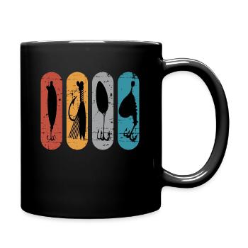 Vintage Angelköder Angler Fischen Angeln Köder - Tasse einfarbig - Schwarz - Rechts