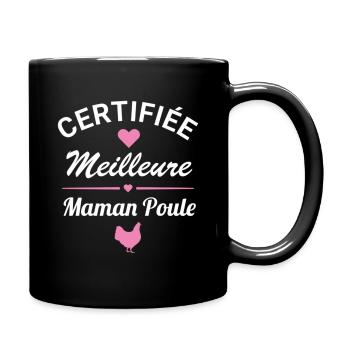 maman poule cadeau fête des mères humour maman - Mug uni - noir - Droite