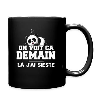 Sieste cadeau drôle humour j'peux pas dodo panda - Mug uni - noir - Droite