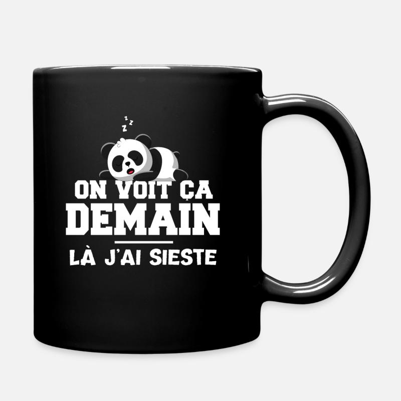 Sieste cadeau drôle humour j'peux pas dodo panda - Mug uni - noir
