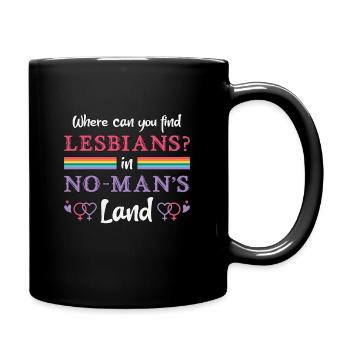 Lesbisch Lesbe Lesben LGBT Regenbogen Geschenk - Tasse einfarbig - Schwarz - Rechts