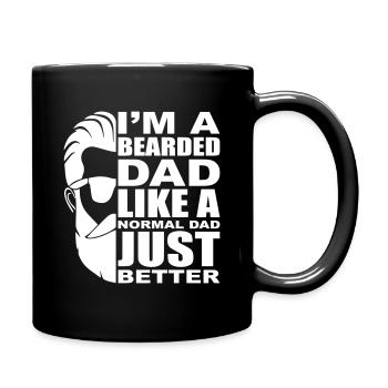 Papa Bart Bärtiger Vater Vollbart Bartträger - Tasse einfarbig - Schwarz - Rechts