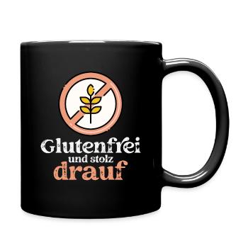 Glutenfrei und stolz drauf - Gluten frei Geschenk - Tasse einfarbig - Schwarz - Rechts