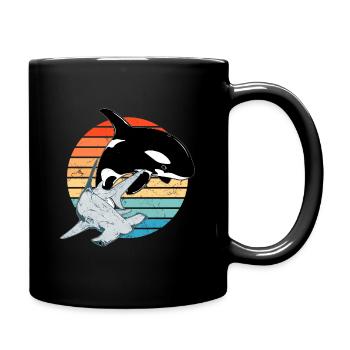 Hammerhai Orca - Tasse einfarbig - Schwarz - Rechts