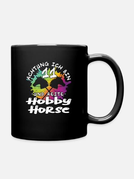 Achtung ich bin 11 - Hobby Horse - Tasse einfarbig - Schwarz