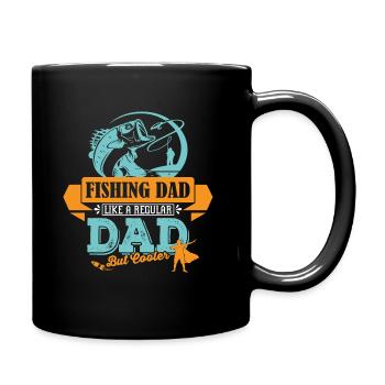 Angler Vater Papa cooler - Tasse einfarbig - Schwarz - Rechts