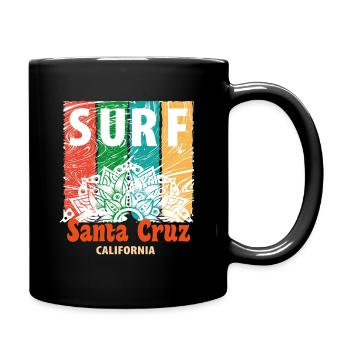 Santa Cruz California Surf CA Summer Sun Design - Tasse einfarbig - Schwarz - Rechts