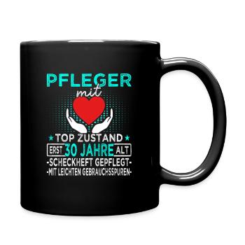Pfleger 30 Jahre - Altenpfleger - Pflegekraft - Tasse einfarbig - Schwarz - Rechts