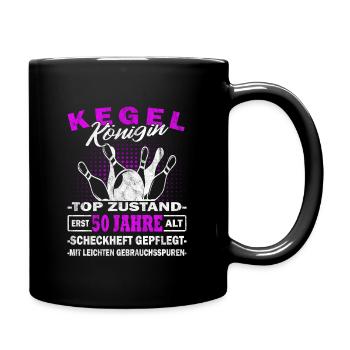 Kegelkönigin - Pudelkönigin - Kegeln - Kegelverein - Tasse einfarbig - Schwarz - Rechts
