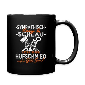 Hufschmied Pferd Reiterin Westernreiten - Tasse einfarbig - Schwarz - Rechts