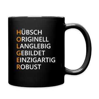 Holger Name Geschenk - Tasse einfarbig - Schwarz - Rechts