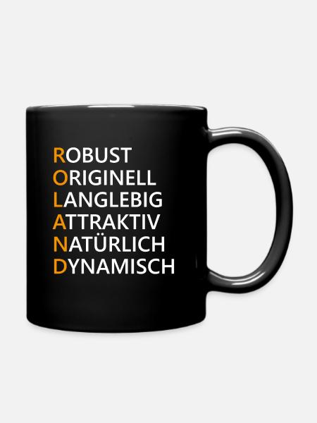 Roland Name Geschenk - Tasse einfarbig - Schwarz