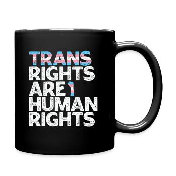LBGT Flag Gay Pride Les droits des trans sont des droits humains - Mug uni - noir - Droite