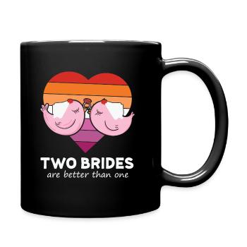 LBGT Flag Gay Pride Human Deux épouses sont meilleures - Mug uni - noir - Droite